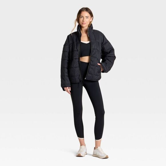 Open Box - JoyLab - Women's Oversized Quilted Puffer Jacket - JoyLab B Black - Picture 3 of 3